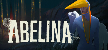 Abelina key art with the game title and a masked figure in a dark forest